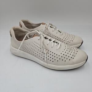 Clarks Unstructured Shoes Womens 9.5 M Un Rio Tie Perf Sneakers Cream Editorial